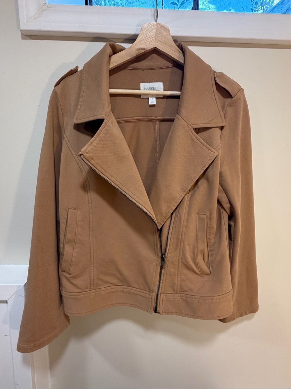 Market & Spruce Camel Brown Moto-Style Jacket